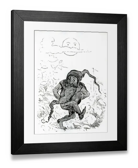 Framed Print : Dancing leprechaun in moonlight Framed Print : Dancing leprechaun in moonlight