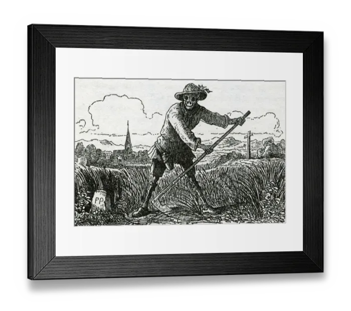 Framed Print : The Grim Reaper, drawing by Count Franz Pocci Framed Print : The Grim Reaper, drawing by Count Franz Pocci