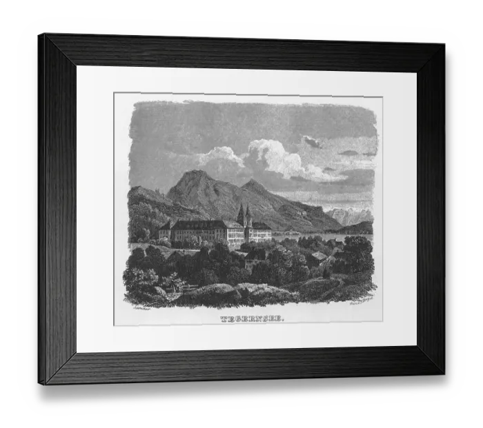 Framed Print : Castle Tegernsee, drawing by W Framed Print : Castle Tegernsee, drawing by W
