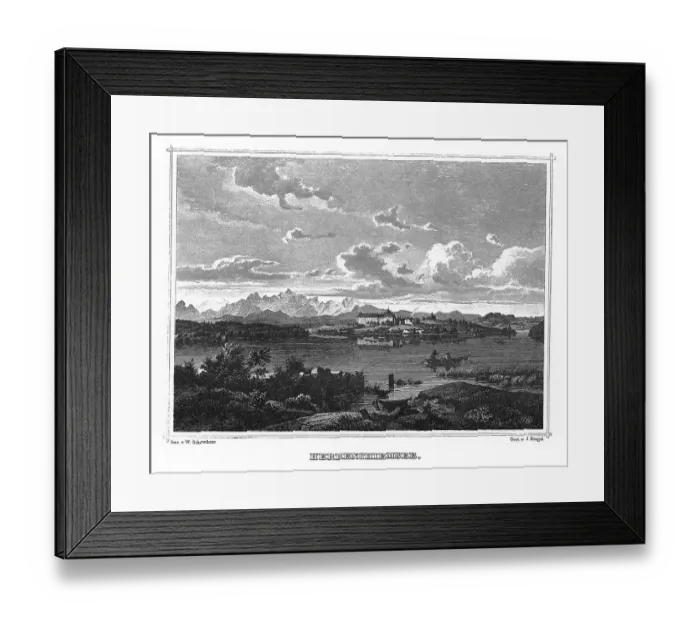 Framed Print : Herrenchiemsee, Chiemsee, drawing by W