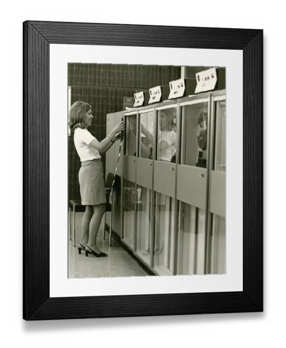 Framed Print : Tape storage device, tape drive