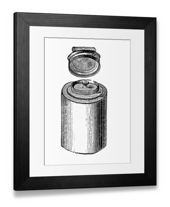 Framed Print : Preserving can from sheet metal