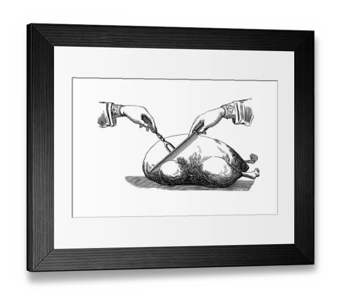 Framed Print : Roast goose, historical illustration from: Marie Susanne Kuebler: the household
