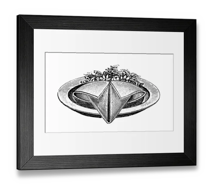 Framed Print : Prefix, vignette: plates with napkin
