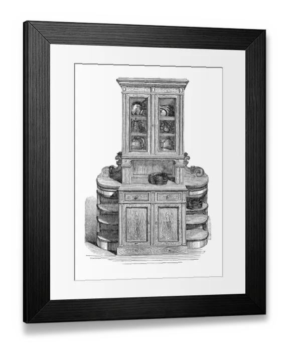 Framed Print : Sideboard for a dining room, historical illustration from: Marie Adenfeller