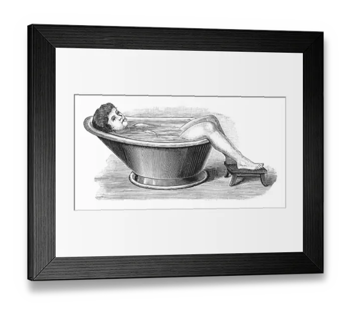 Framed Print : Torso bath, historical illustration from: Anna Fischer Dueckelmann: The woman as a family doctor Framed Print : Torso bath, historical illustration from: Anna Fischer Dueckelmann: The woman as a family doctor