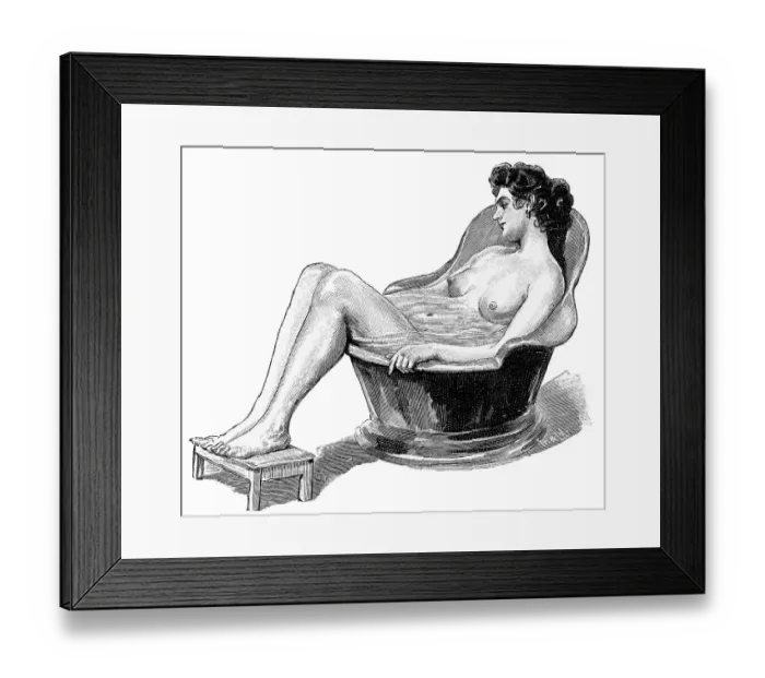 Framed Print : Pregnant woman having a sitz bath Framed Print : Pregnant woman having a sitz bath