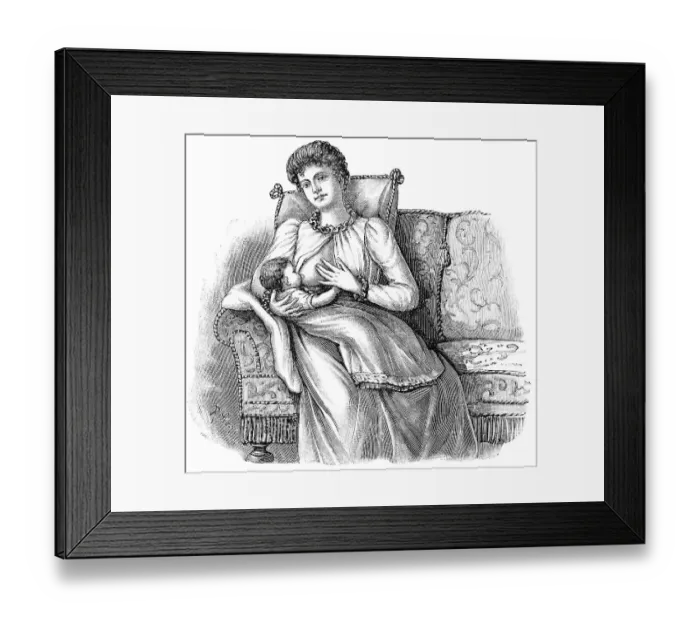 Framed Print : Breastfeeding, historical illustration from: Anna Fischer Dueckelmann