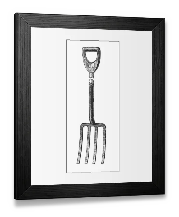 Framed Print : Garden fork, historical illustration from: Theodor Lange