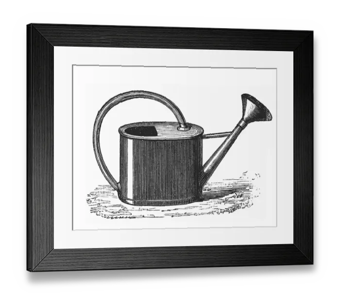 Framed Print : Watering can, historical illustration from: Marie Adenfeller