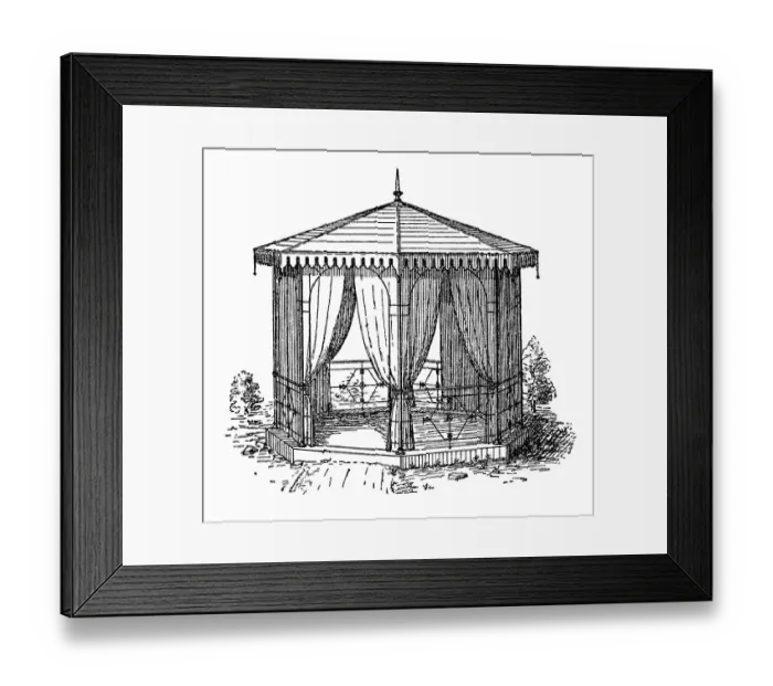 Framed Print : Garden tent, historical illustration