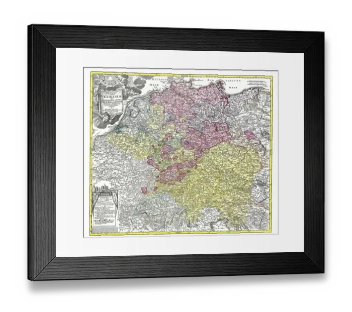 Framed Print : Historical map of Germany from 18th Century