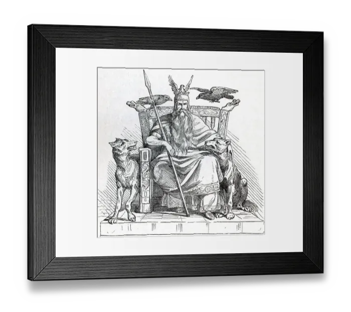 Framed Print : Odin, the father of the gods, historical illustration from Otto von Leixner