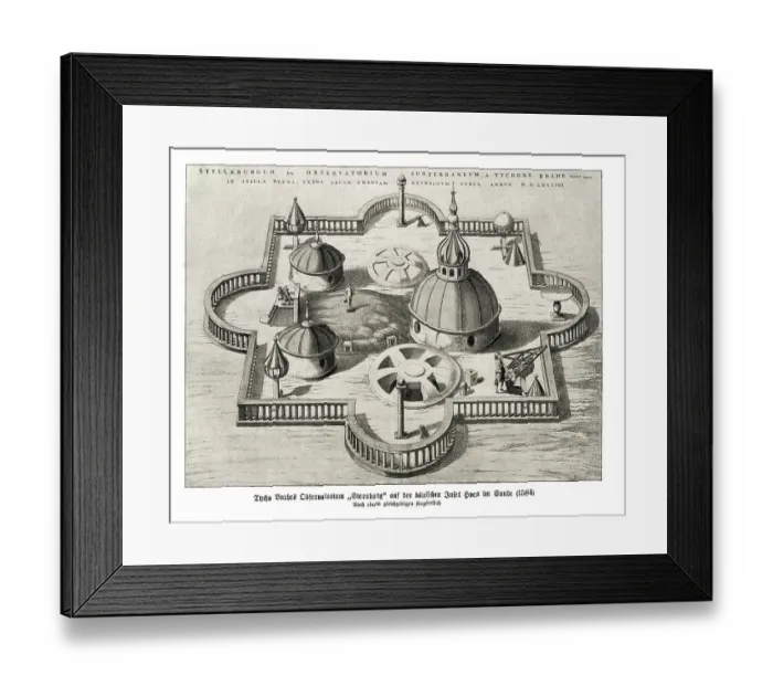 Framed Print : Tycho Brahe's Sternburg Observatory on the Danish island of Ven im Sunde