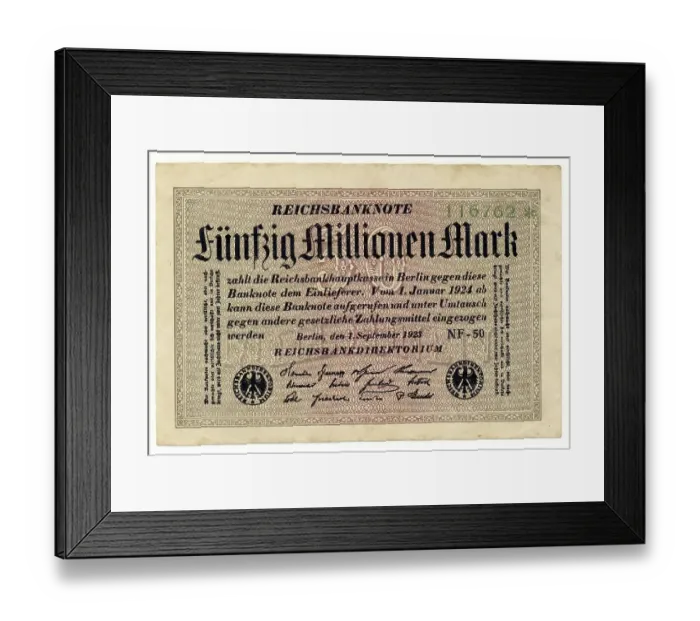 Framed Print : Front of a banknote, Reichsbank Framed Print : Front of a banknote, Reichsbank