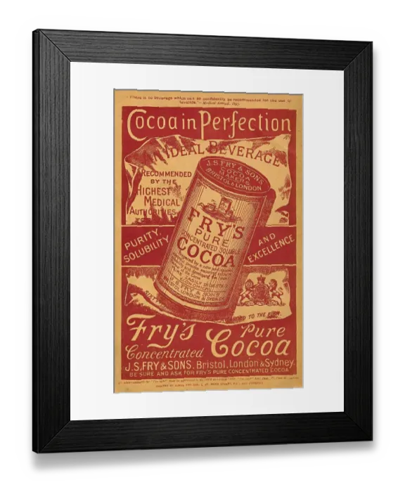 Framed Print : Fry's Pure Cocoa, historical English advertisement found in The Idler