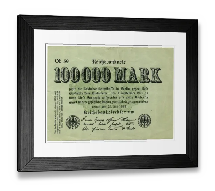 Framed Print : Historical banknote, Reichsbanknote