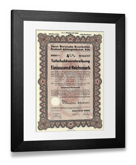 Framed Print : Historic security, partial debenture