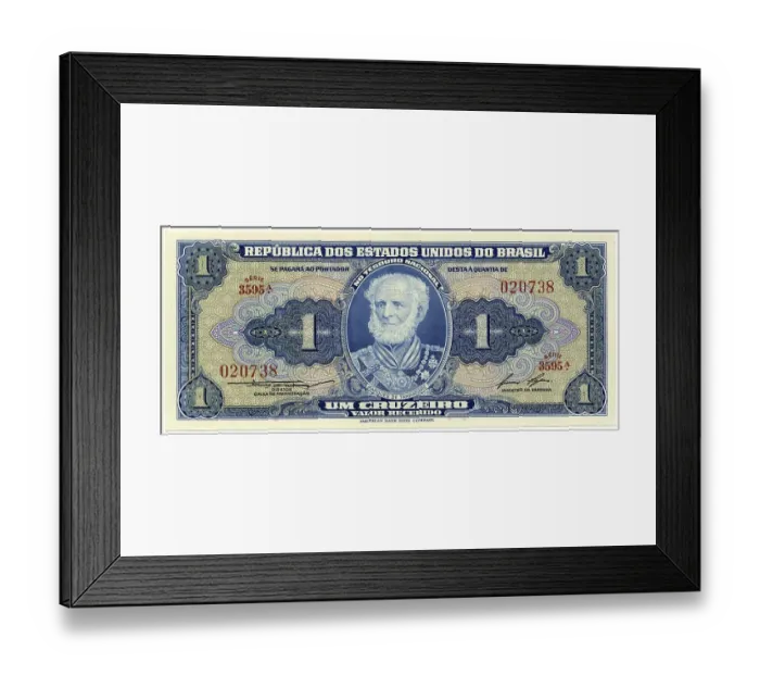 Framed Print : Historic banknote, 1 cruzeiro, image of Joaquim Marques Lisboa Framed Print : Historic banknote, 1 cruzeiro, image of Joaquim Marques Lisboa