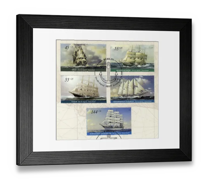 Framed Print : German postage stamps, charity stamps