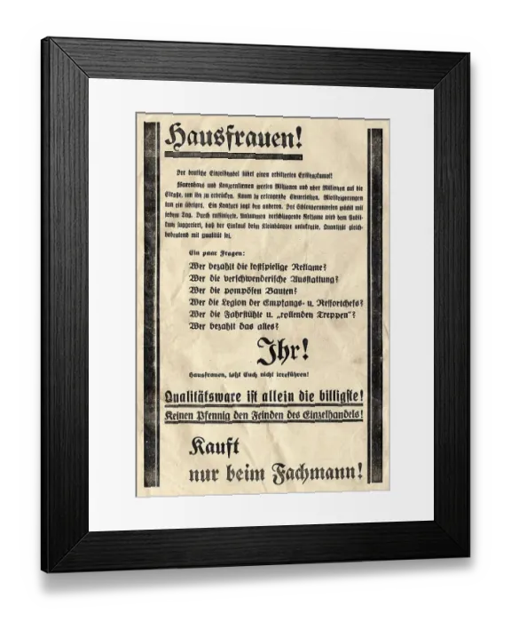Framed Print : Historic advertisement for retail and specialist dealers