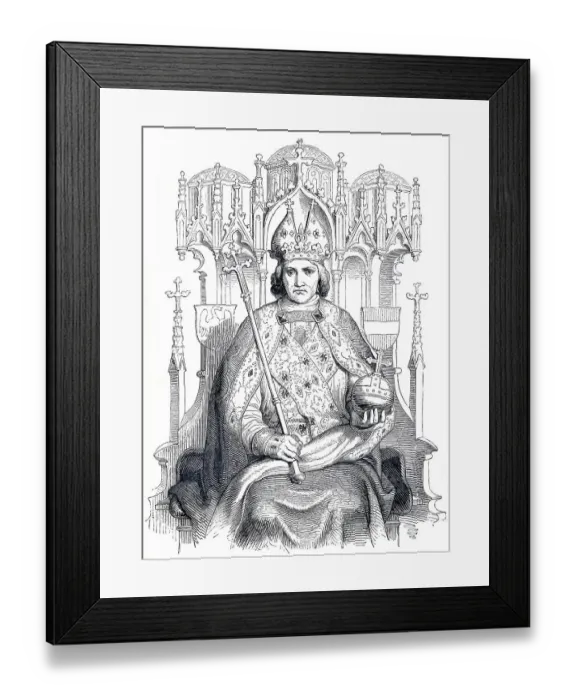 Framed Print : Frederick III, 1415 - 1493, historical illustration from Bildnisse der Deutschen Koenige und Kaiser