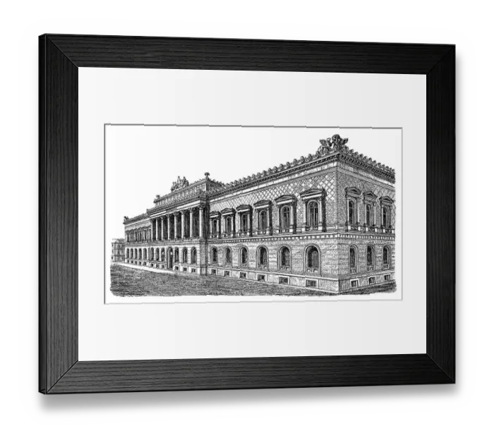 Framed Print : Historic illustration of a building in Berlin Framed Print : Historic illustration of a building in Berlin