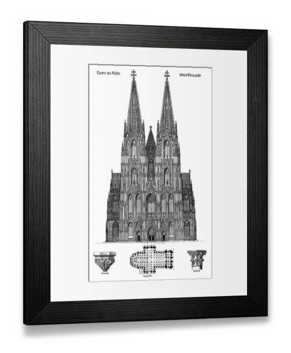 Framed Print : Historic illustration of Cologne Cathedral Framed Print : Historic illustration of Cologne Cathedral