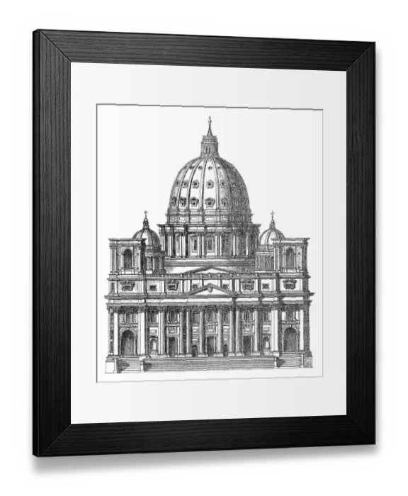 Framed Print : Historical graphic representation of St