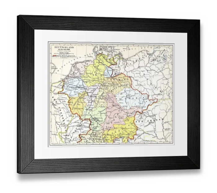 Framed Print : Historical map of Germany and Europe