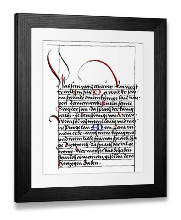 Framed Print : Historic print, manuscript, Ambras Book of Heroes