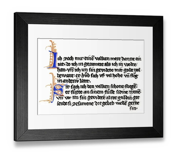 Framed Print : Historic print, manuscript, Der von Kuerenberg