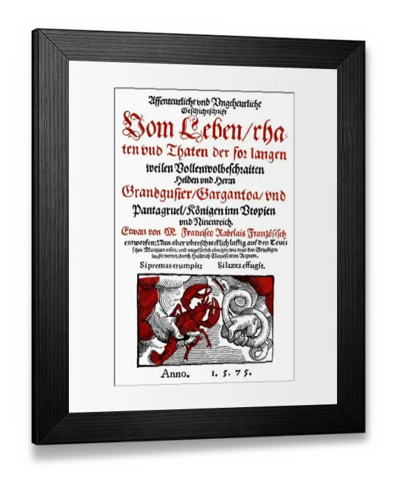 Framed Print : Historic print, title page by Johann Baptist Fischart