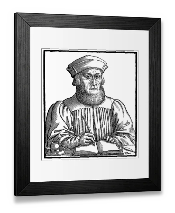 Framed Print : Historic print, portrait of Johann Georg Turmair also known as Johannes Aventinus
