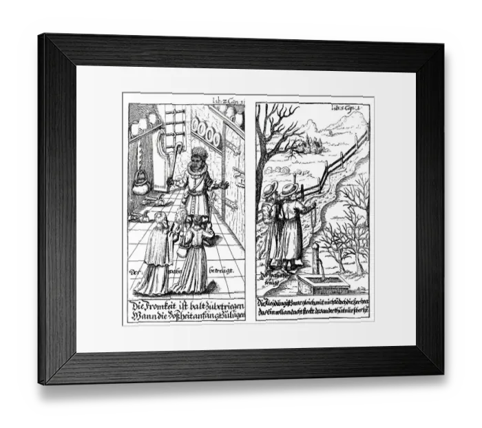 Framed Print : Historic print, copper engraving