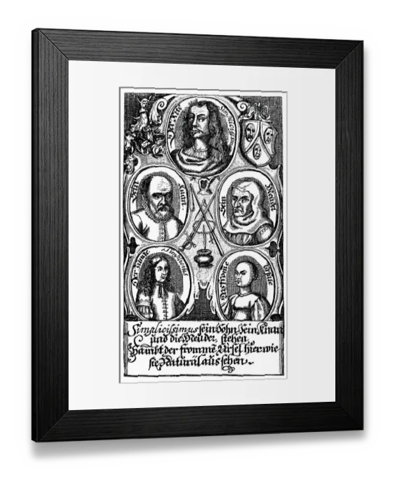 Framed Print : Historic print, copper engraving