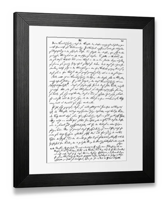 Framed Print : Historic manuscript, 1766, page from Laokoon by Gotthold Ephraim Lessing