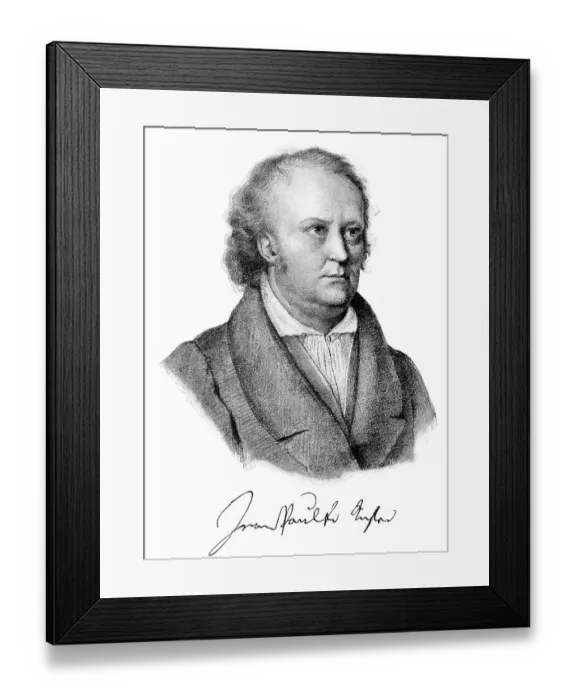Framed Print : Historical print, engraving, portrait of Johann Paul Friedrich Richter or Jean Paul
