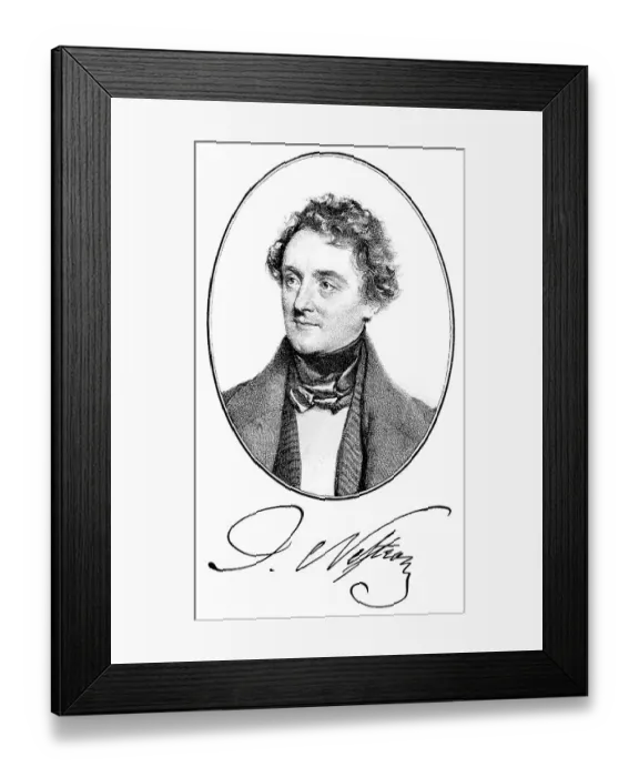 Framed Print : Historical print, 1829, portrait of Johann Nepomuk Eduard Ambrosius Nestroy