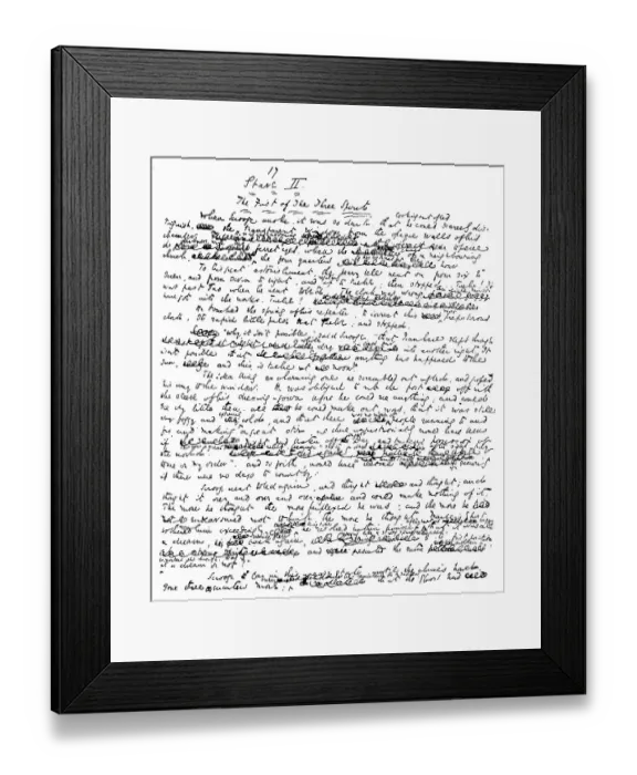 Framed Print : Historical manuscript, from A Christmas Carol by Charles John Huffam Dickens or Boz