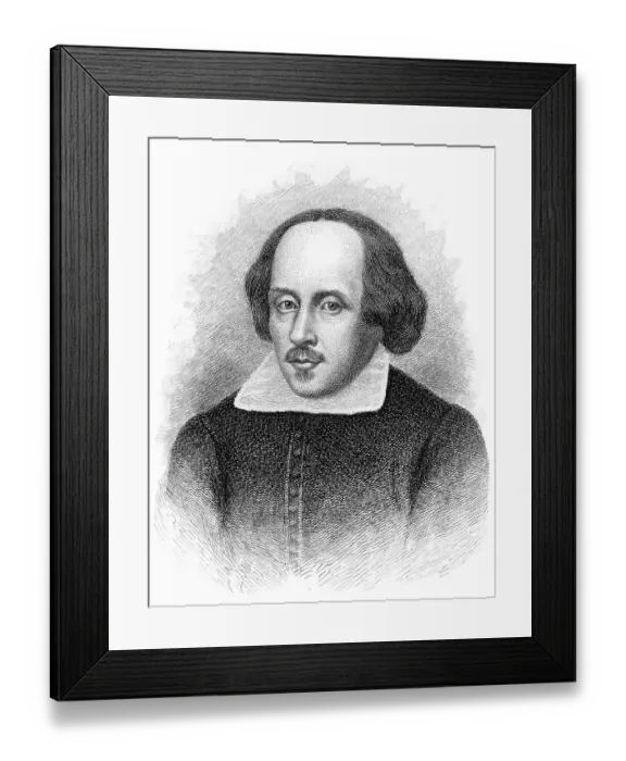 Framed Print : Historical engraving, portrait of William Shakespeare