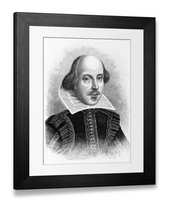Framed Print : Historical engraving, portrait of William Shakespeare