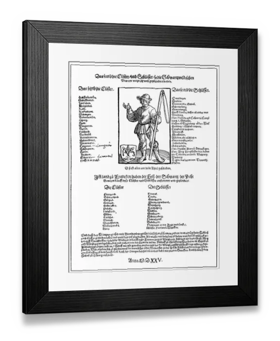 Framed Print : Historic illustration, leaflet from the Peasants War