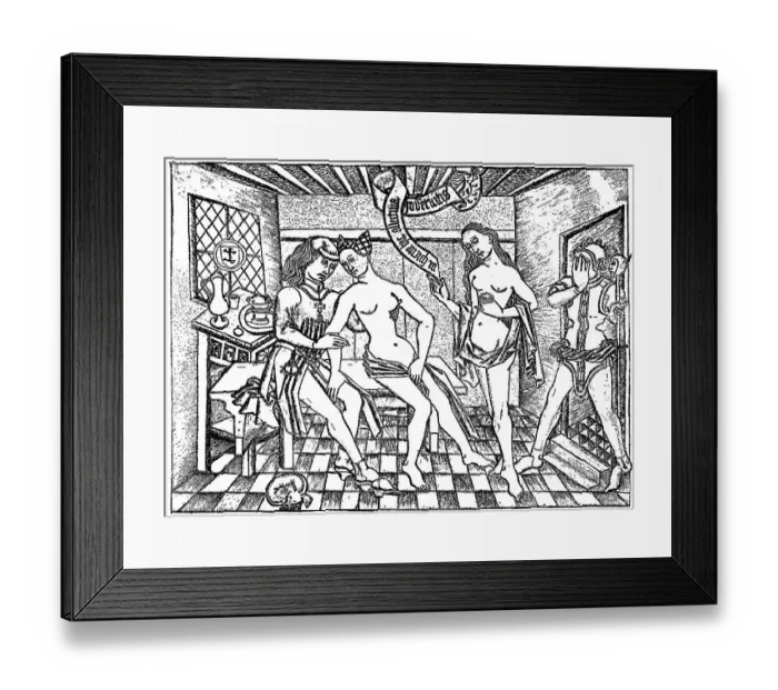 Framed Print : Caricature from the 15 Century