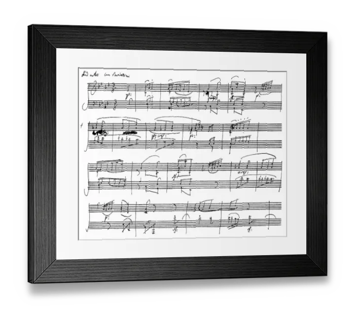 Framed Print : Handwritten sheet music, As Dur Sonata Op