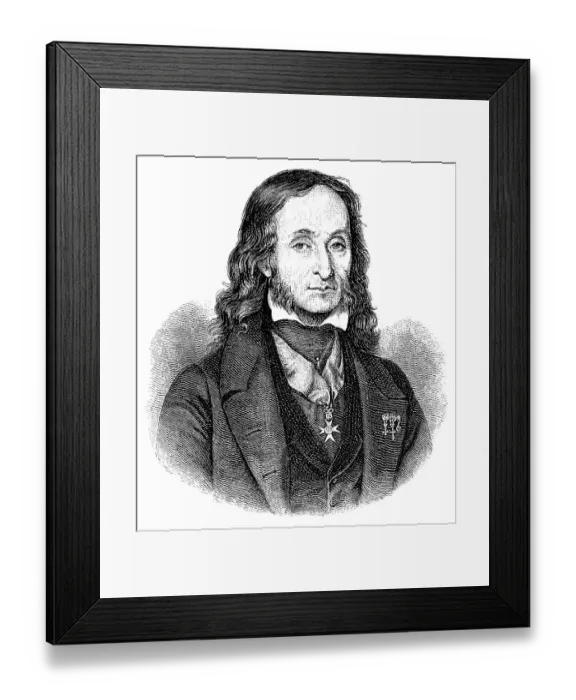 Framed Print : Historical drawing, portrait of Nicolo or Niccolo Paganini