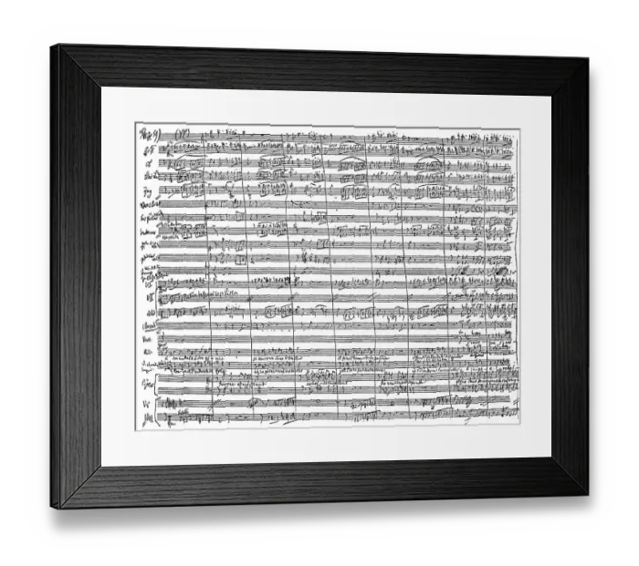 Framed Print : Historical sheet music manuscript from the opera Die Afrikanerin by Giacomo Meyerbeer or Jakob Liebmann