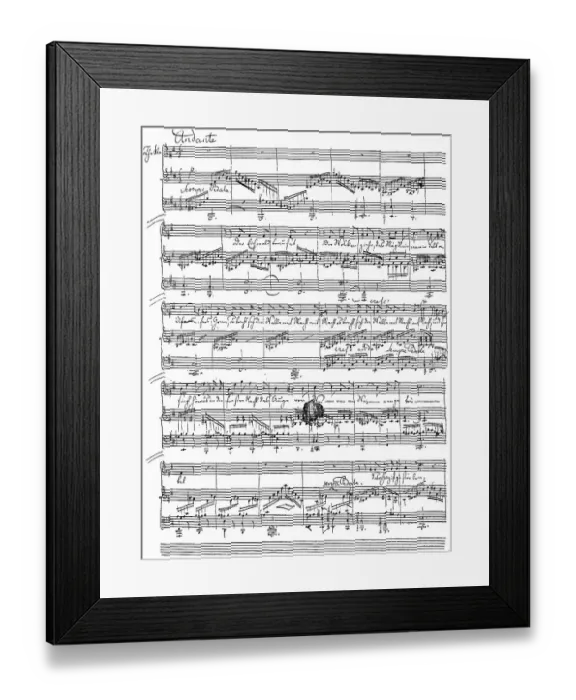 Framed Print : Historical sheet music manuscript by Jakob Ludwig Felix Mendelssohn Bartholdy