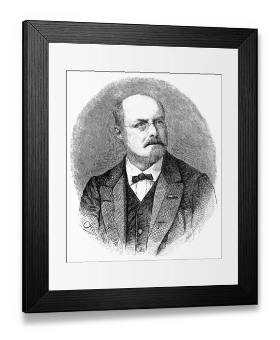 Framed Print : Historic drawing, portrait of Joseph Joachim Raff