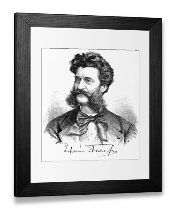 Framed Print : Historical drawing, portrait of Johann Baptist Strauss